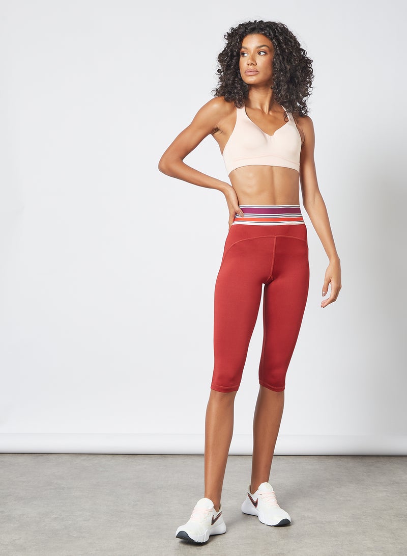 zivame Activewear Capri Tights Brick Red  - Image 3