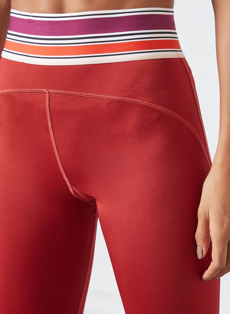 zivame Activewear Capri Tights Brick Red  - Image 2