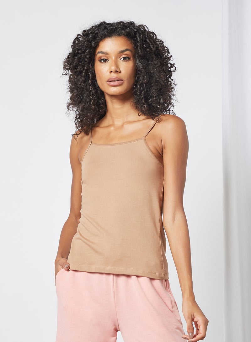 zivame Essential Cami Top Beige  - Image 1