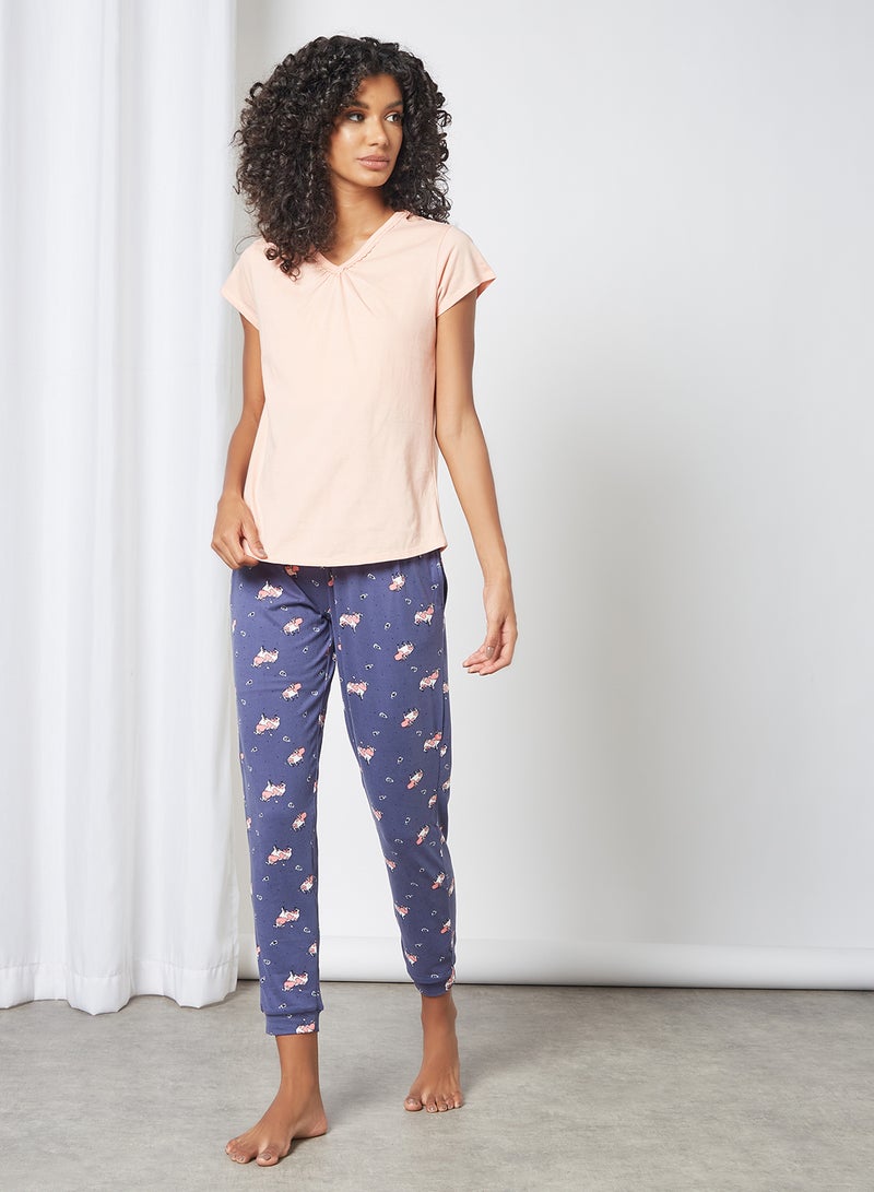 zivame - Lace Trim V-Neck Pyjama Top Scallop Shell - Image 1