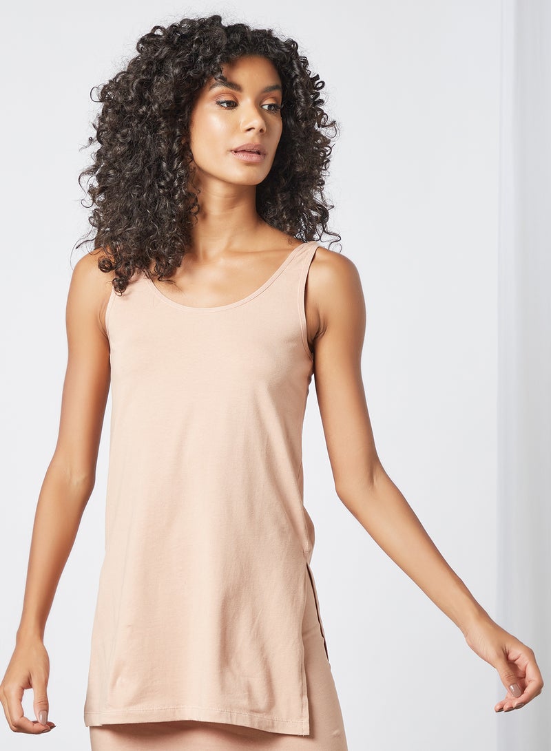 zivame - Basic Sleeveless Longline Slip Beige - Image 1