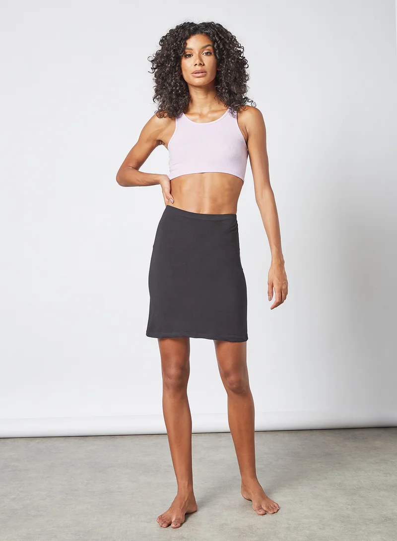 zivame Basic Slip Skirt Black