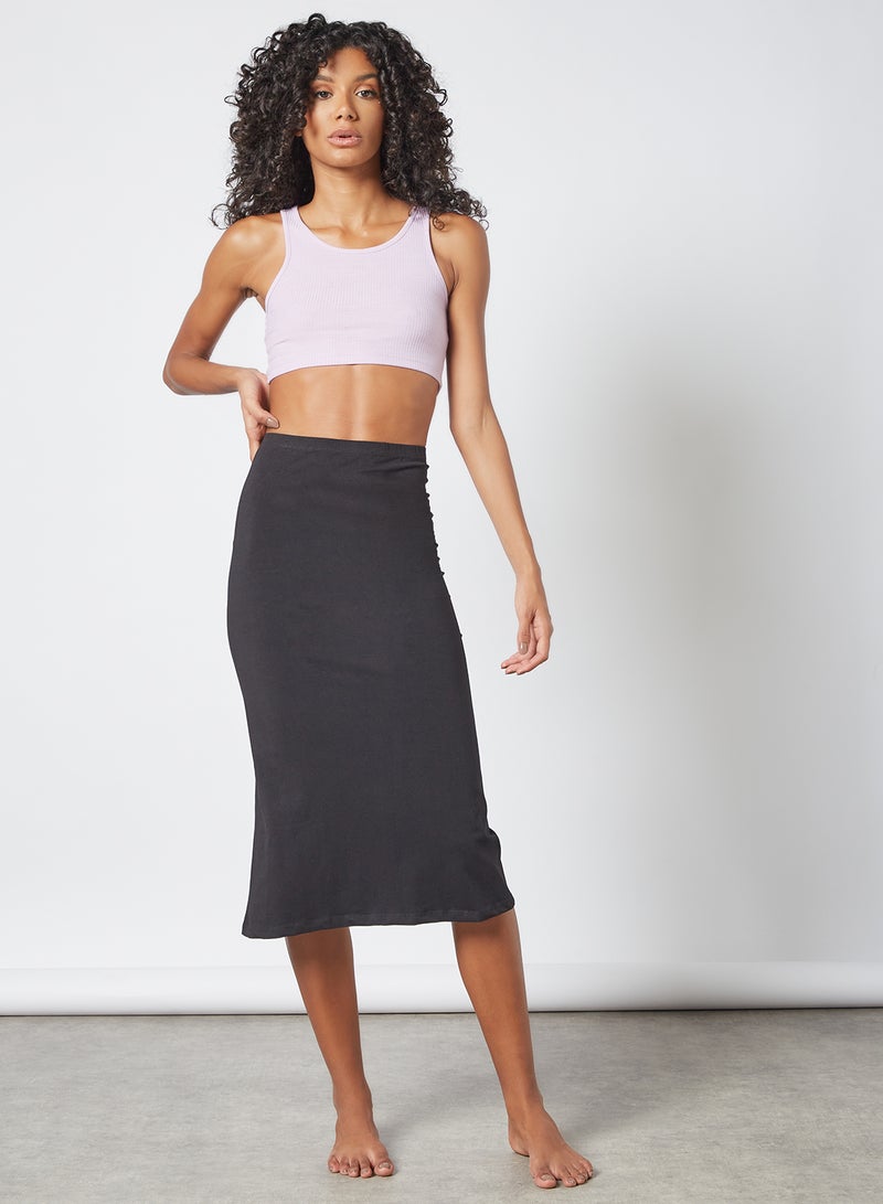 zivame - Basic Midi Slip Skirt Black - Image 1