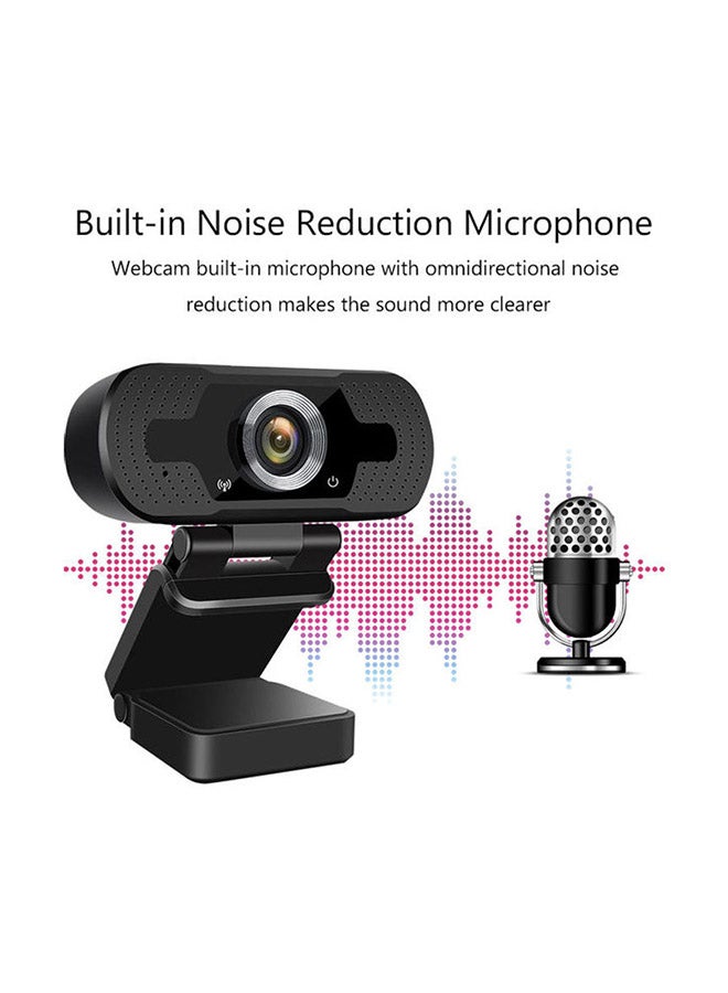 USB Full HD Web Camera with Microphone Black - Image 3