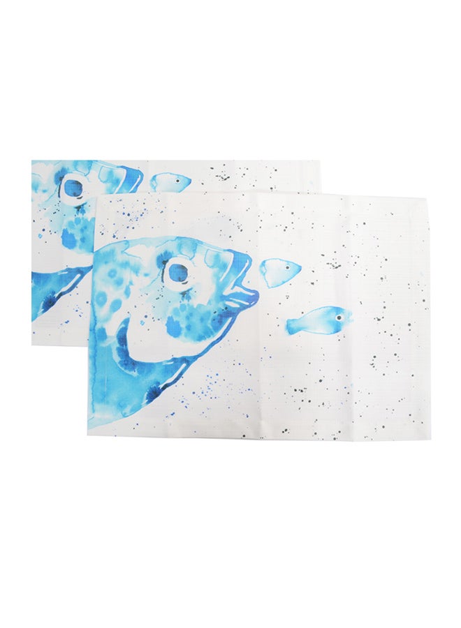 Biggdesign 2-Piece Anemoss Gilt-Head Bream Printed Place Mat Blue/White 50x35cm  - Image 5