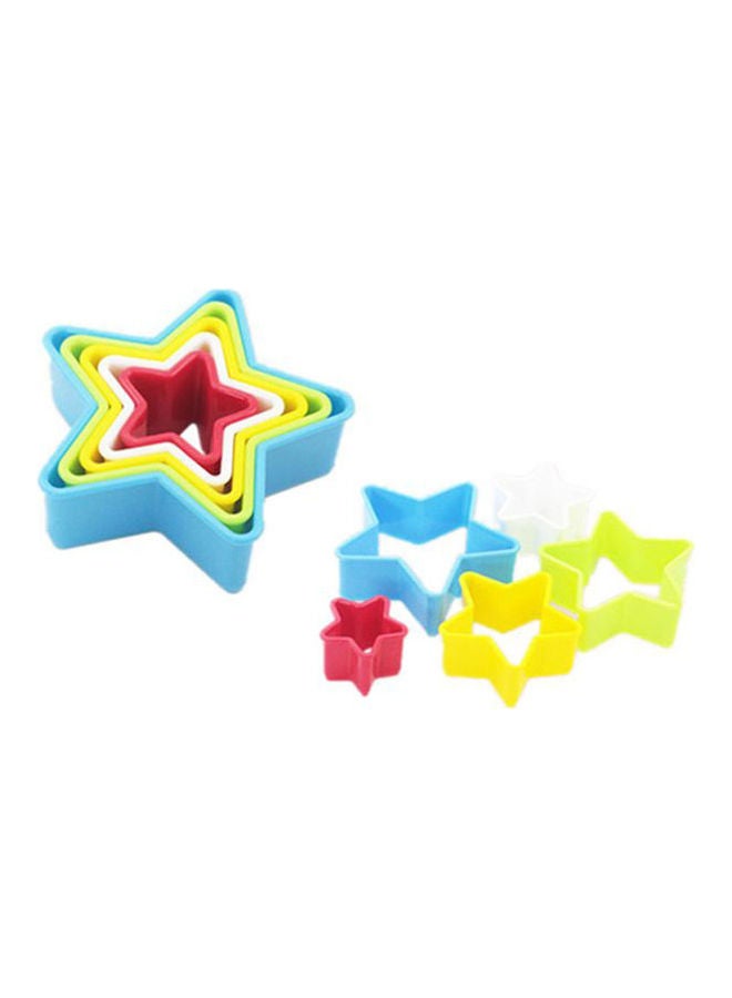 5 Pieces Pentagram Plastic Cookie Cutter Mold Set- Multi-Size Biscuit Cutters- Colors Shapes Sandwich Cutters Cake Cutter Fruit Cutter Multicolour - Image 1