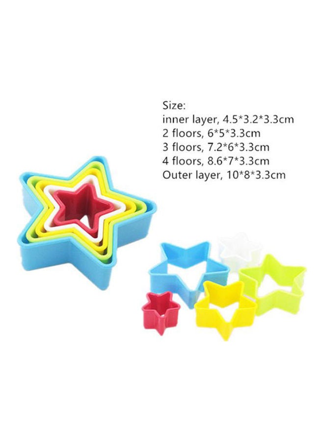 5 Pieces Pentagram Plastic Cookie Cutter Mold Set- Multi-Size Biscuit Cutters- Colors Shapes Sandwich Cutters Cake Cutter Fruit Cutter Multicolour - Image 2