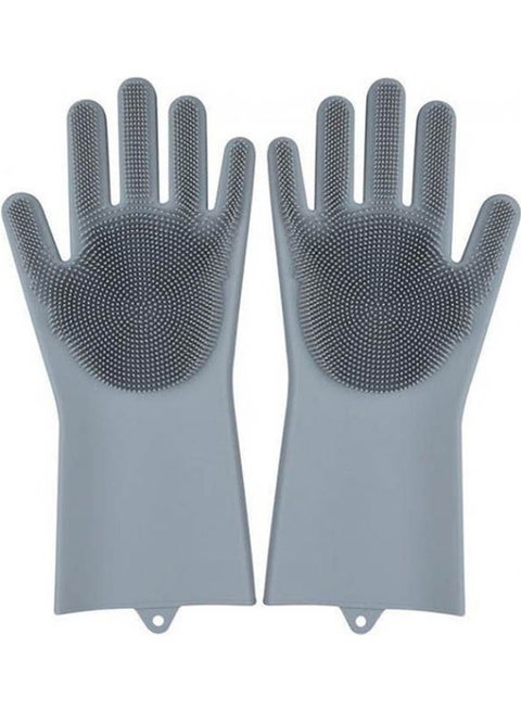 Magic Gloves For Cleaning And Heat Resistant Made Of Silicone Pair   2724724576099 Grey