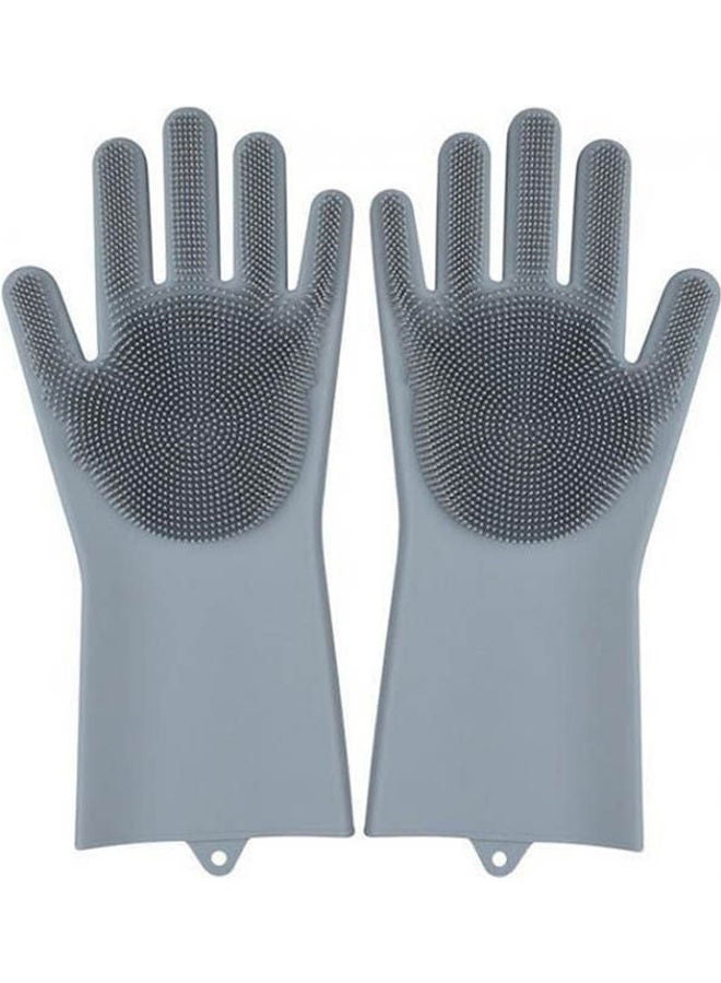 Magic Gloves For Cleaning And Heat Resistant Made Of Silicone Pair   2724724576099 Grey