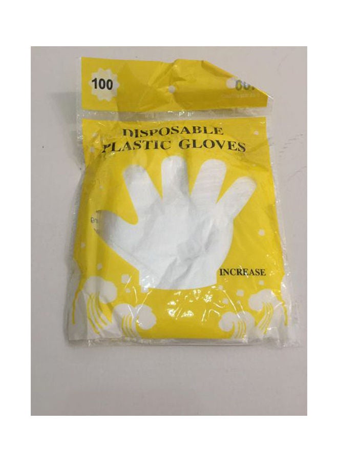 Nylon Transparent Gloves L Size 100 Gloves White  - Image 1