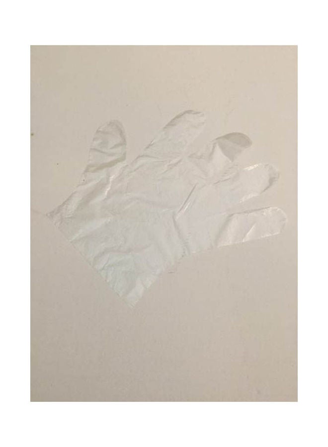 Nylon Transparent Gloves L Size 100 Gloves White  - Image 2