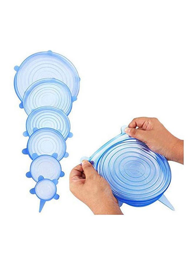 Generic Silicone Stretch Lids 6 Pack Suction Lid   Multi Size Stretchable Covers For Bowls Cups Pots Can Mason Jar Food Fresh Saver Cover Freezable Microwavable Cover Multicolour  - Image 1
