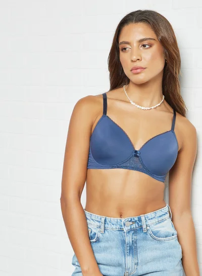 zivame Non Wired Padded T-Shirt Bra Blue