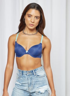 Wired Push Up Bra Blue