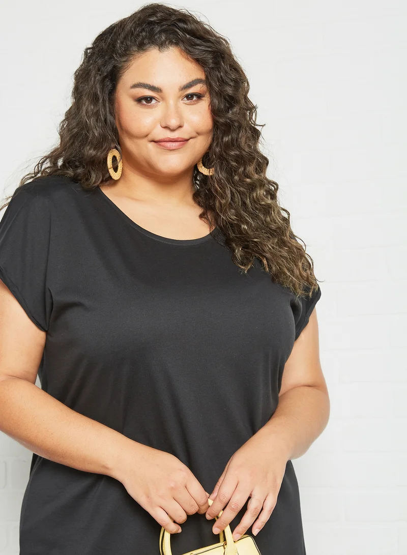 VERO MODA Plus Size Mini Dress Black
