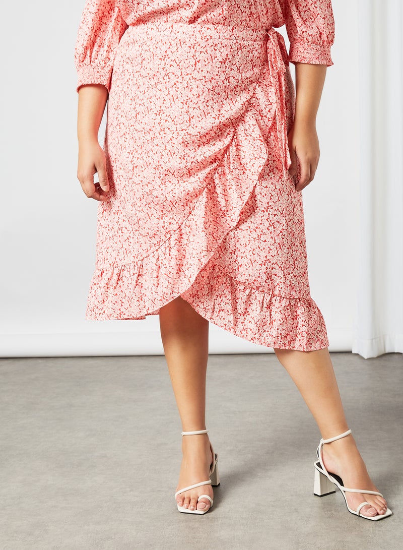VERO MODA - Plus Size Wrap Skirt Pink - Image 1