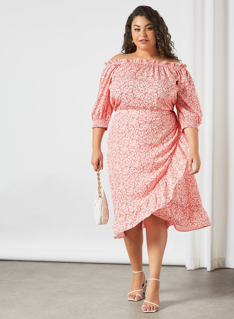 VERO MODA - Plus Size Wrap Skirt Pink - Image 1