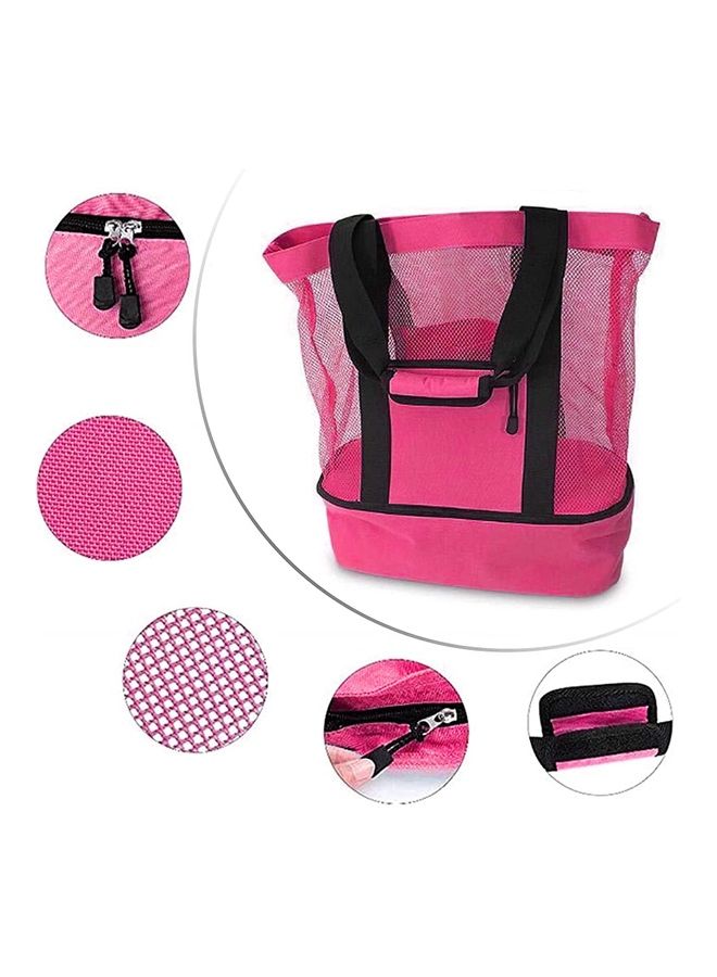 XiuWoo - Mesh Large Beach Tote Zipper with Insulated Cooler Bag - Image 1