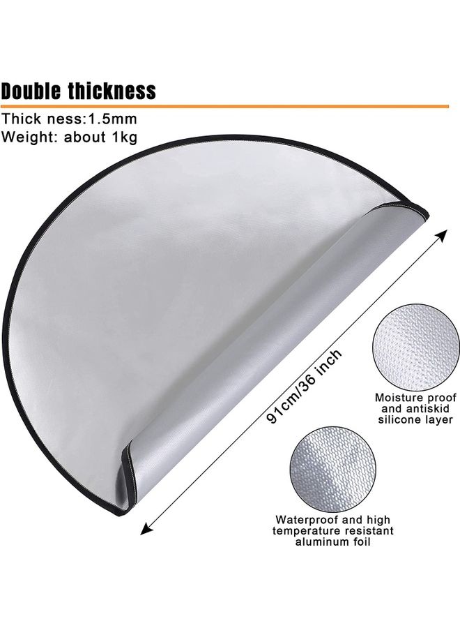 XiuWoo Double-Coated Silicone Fiber Glass Fire Retardant BBQ Grill Mat Grey 36inch - Image 2