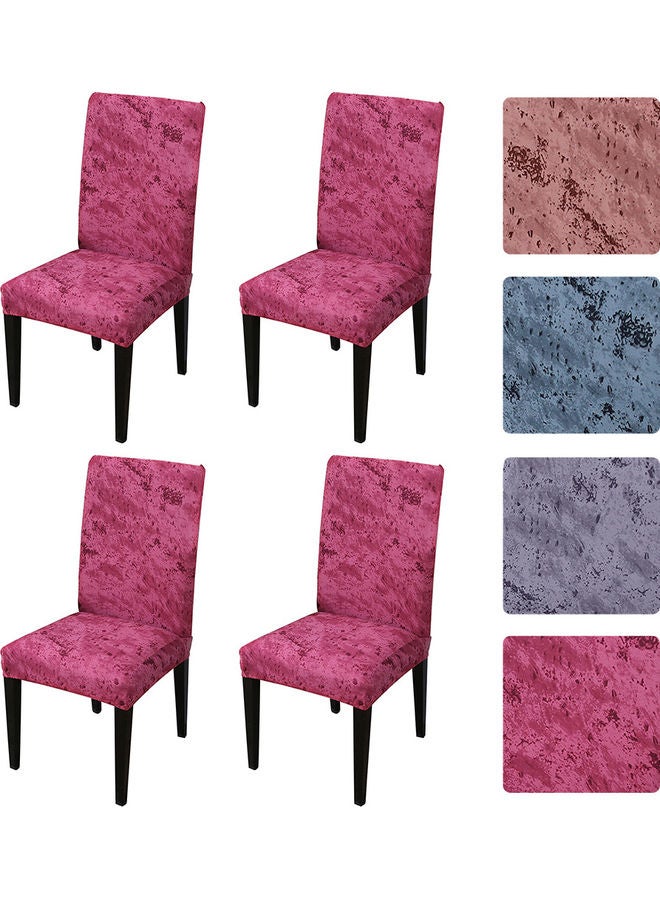 4-Piece Printed Chair Covers Pink - Image 1
