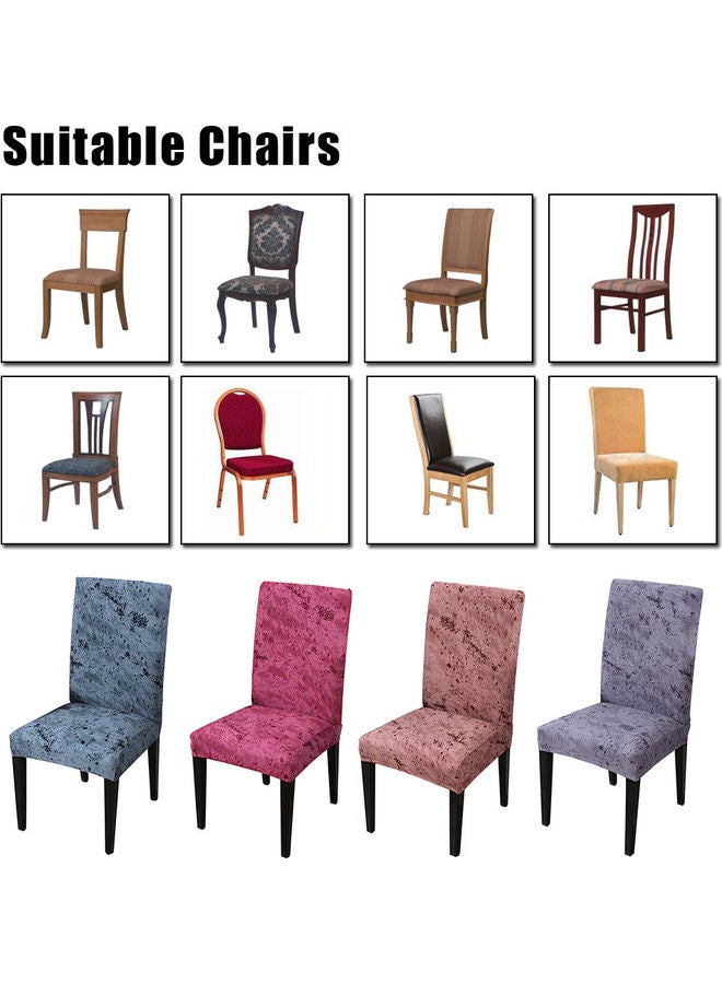 4-Piece Printed Chair Covers Pink - Image 3