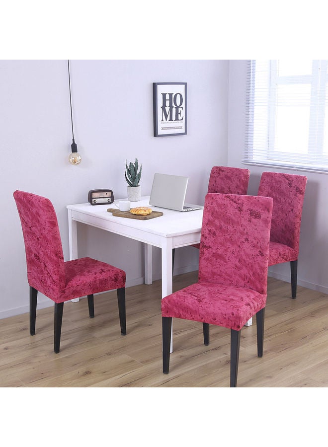 4-Piece Printed Chair Covers Pink - Image 4