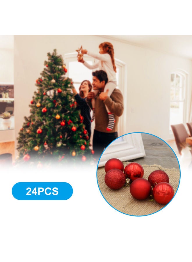 24-Piece Tree Balls Red - Image 1