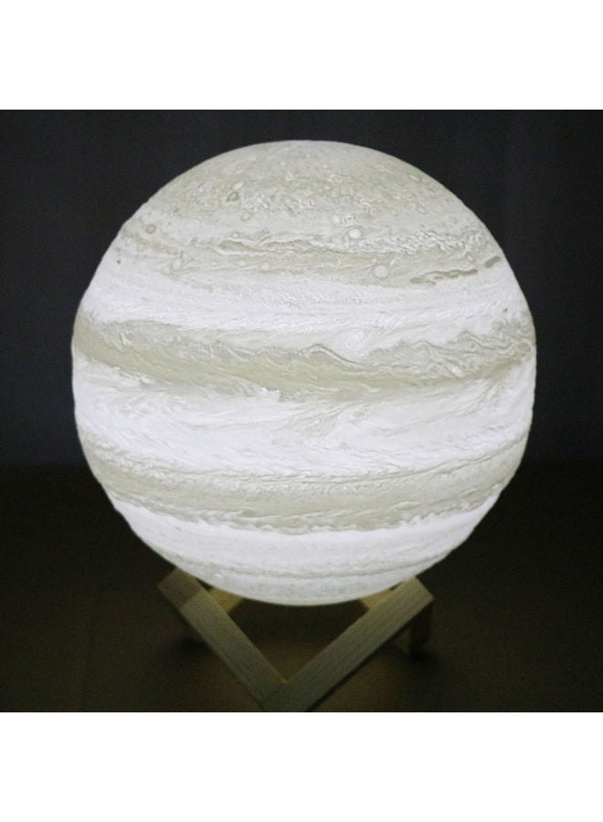 Generic - 3-Colour Changing 3D Print Clap Jupiter Night Lamp With Wooden Stand Multicolour - Image 1