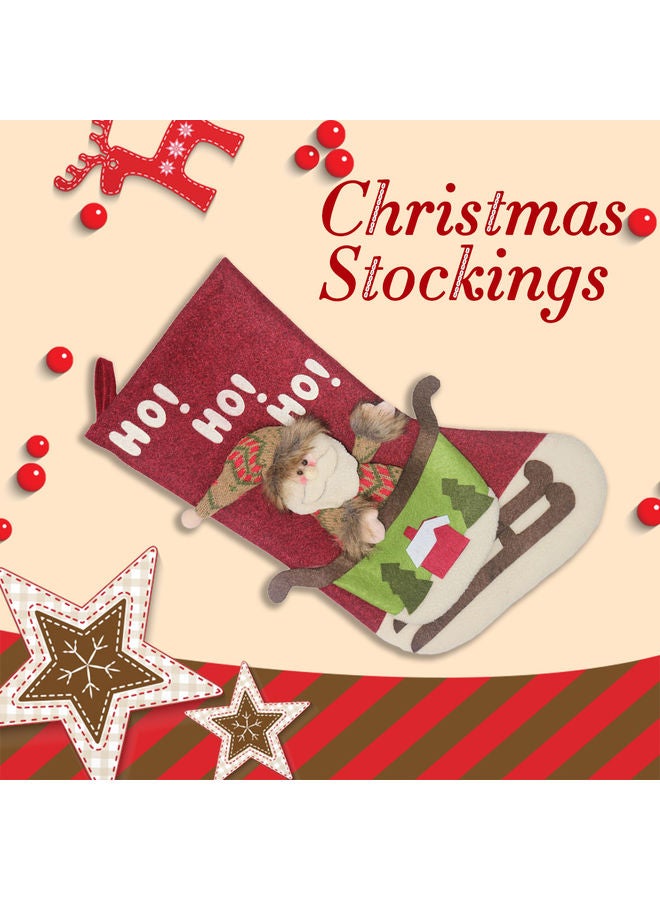 Tree Hanging Socks Decoration Red/Green/White - Image 2