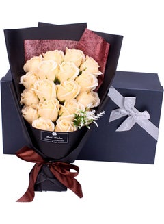 Generic Artificial Rose Flower With Gift Box White/Black/Blue  - Image 1