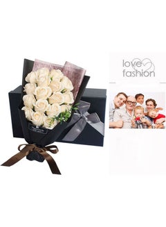 Generic Artificial Rose Flower With Gift Box White/Black/Blue  - Image 2
