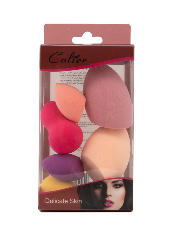 6-Piece Various Shape Foundation Sponge Multicolour