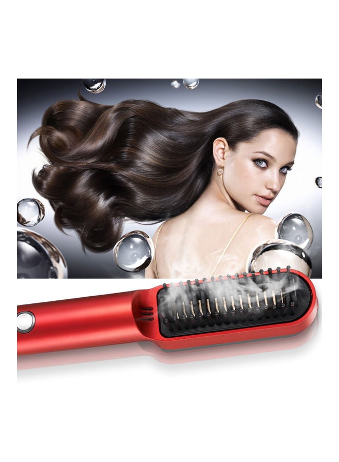 طقم جهاز كي وفرد وتجعيد الشعر لاسلكي وقابل لإعادة الشحن أحمر/أسود] - Image 3