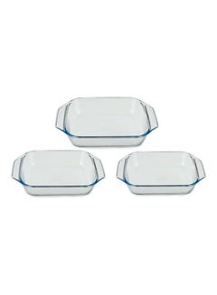 Optimum Rectangular  Roaster 3 Pieces Set Clear