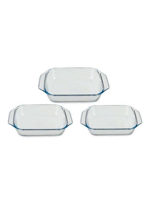 Optimum Rectangular  Roaster 3 Pieces Set Clear
