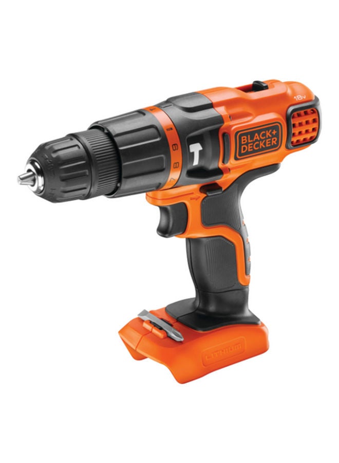 BLACK+DECKER - Cordless Hammer Drill with 11 Torque Settings, 18V, Battery Not Included - BDCH188N-XJ, 2 Years Warranty Orange/Black - Image 1
