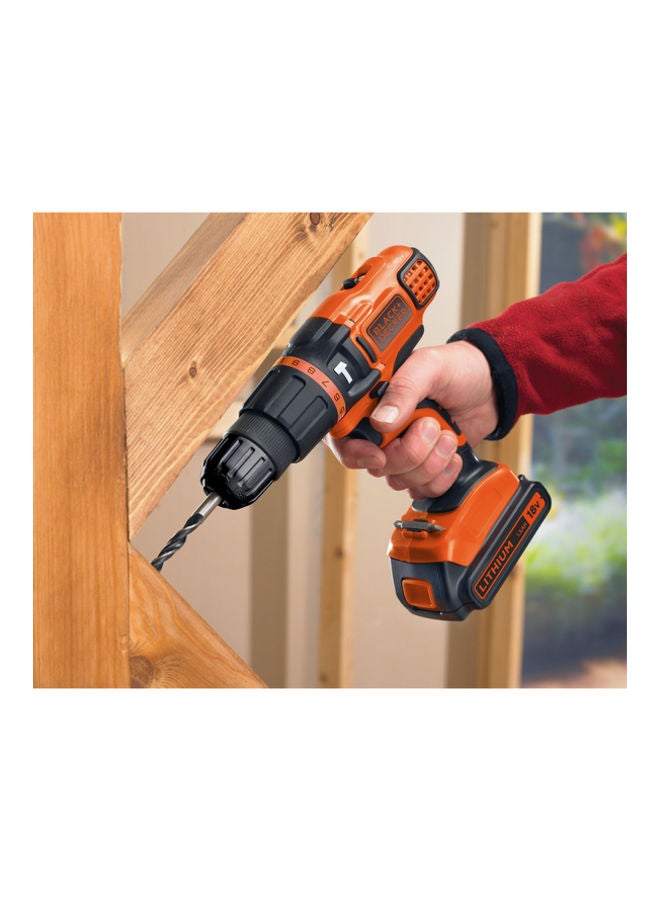 BLACK+DECKER - Cordless Hammer Drill with 11 Torque Settings, 18V, Battery Not Included - BDCH188N-XJ, 2 Years Warranty Orange/Black - Image 1