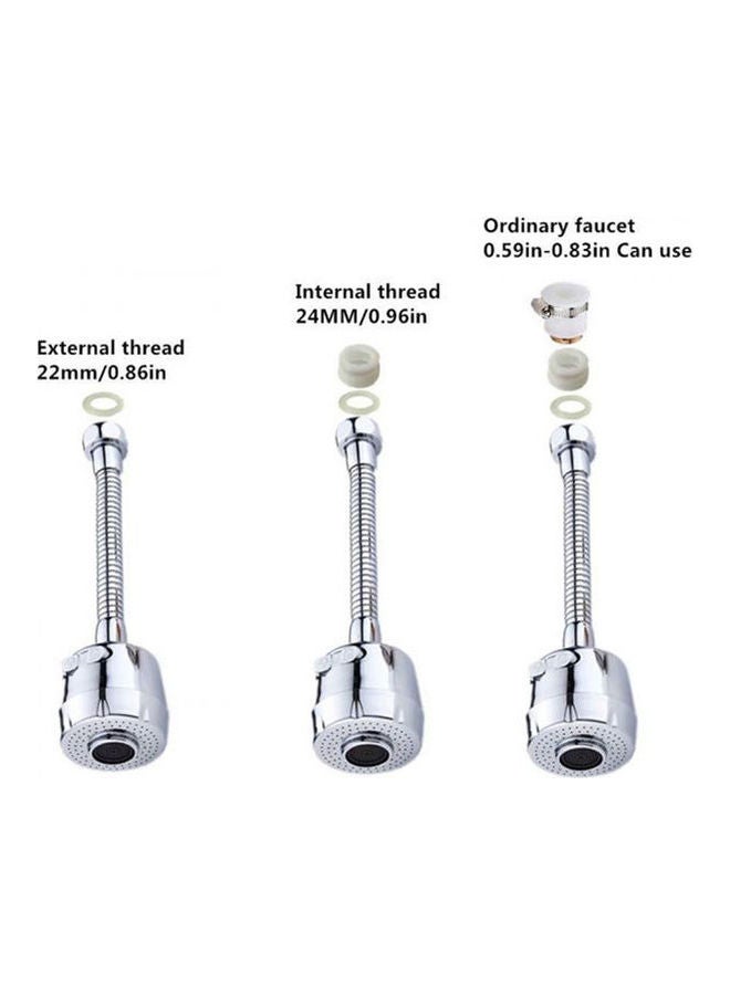 YOMYM - 360 Degree Rotating Faucet Sprayer Double Mode Silver 8inch - Image 1