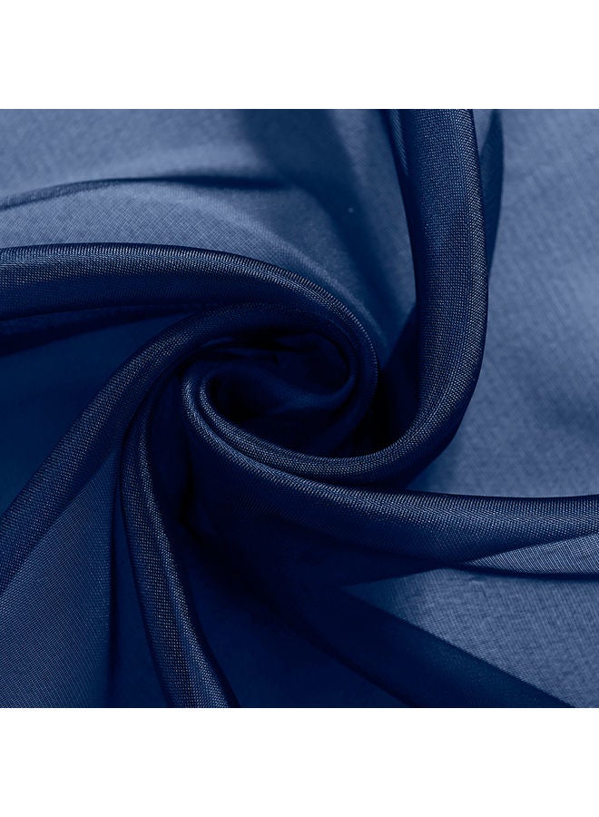 Generic - 2-Piece Sheer Curtains Set Dark Blue - Image 1