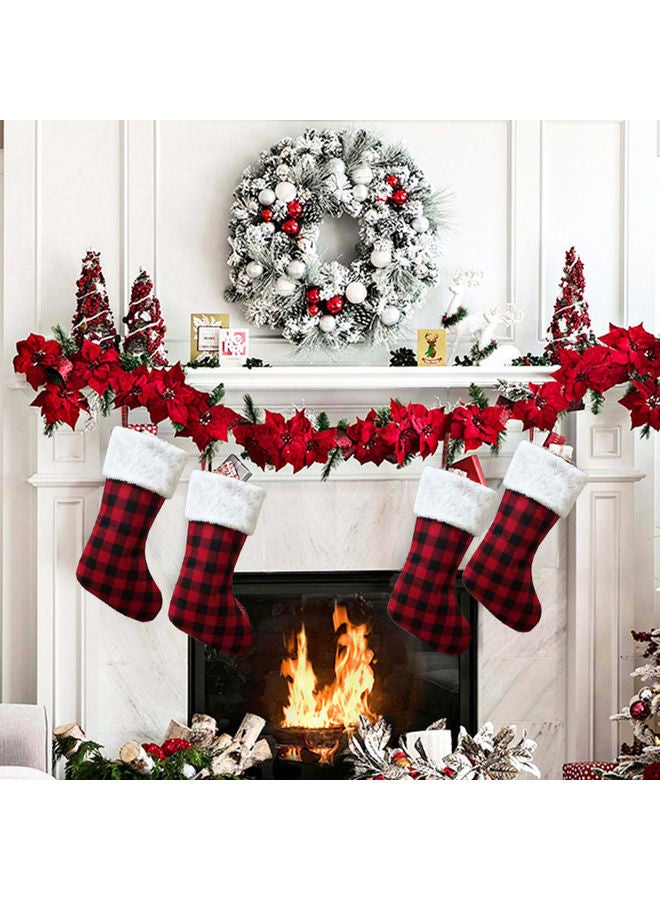 Checkered Christmas Sock Red/Black/White - Image 3