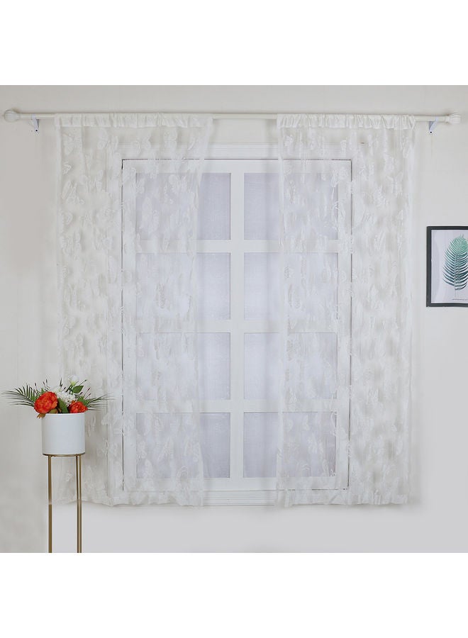 Generic - 2-Piece Butterfly Pattern String Tassel Curtains Set White - Image 1