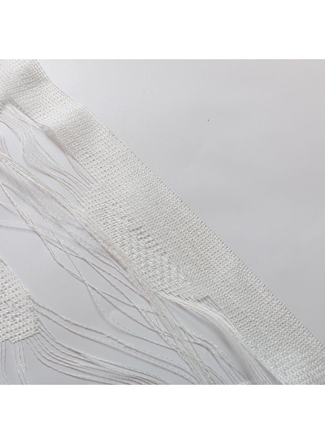 Generic - 2-Piece Butterfly Pattern String Tassel Curtains Set White - Image 1