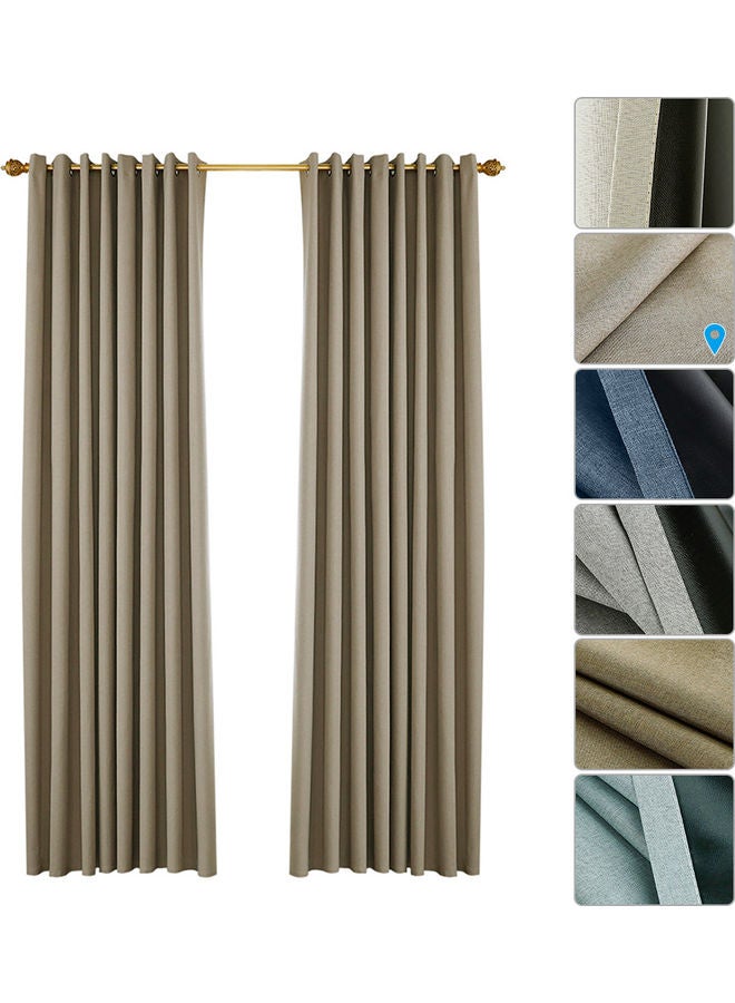 2-Piece Blackout Curtains Set Brown  - Image 1