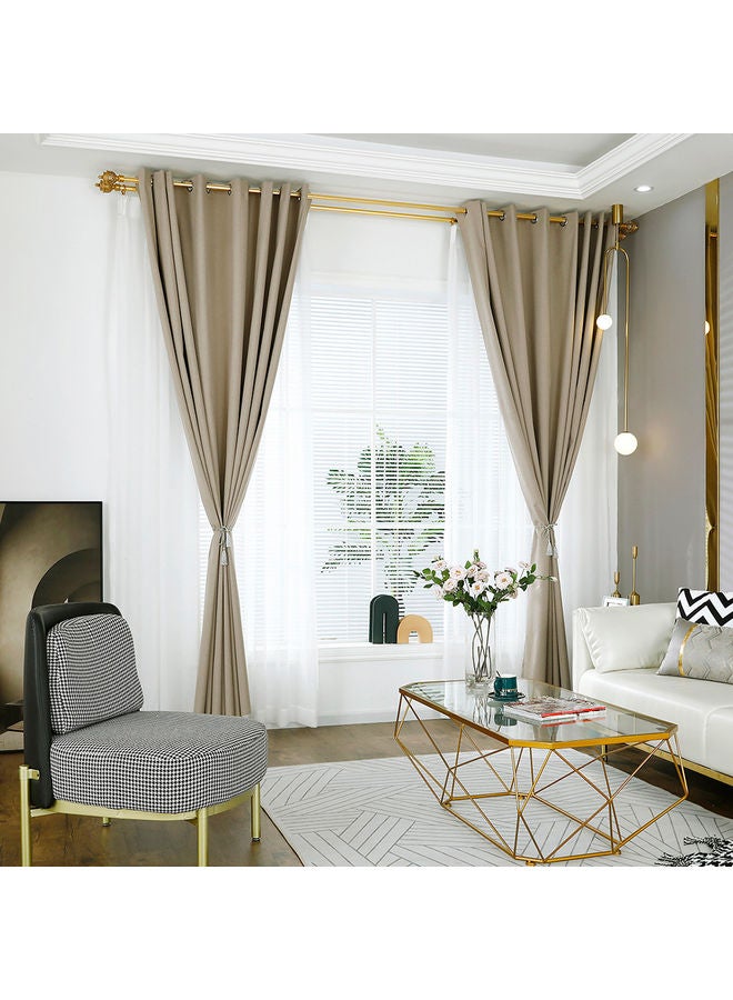 2-Piece Blackout Curtains Set Brown  - Image 2