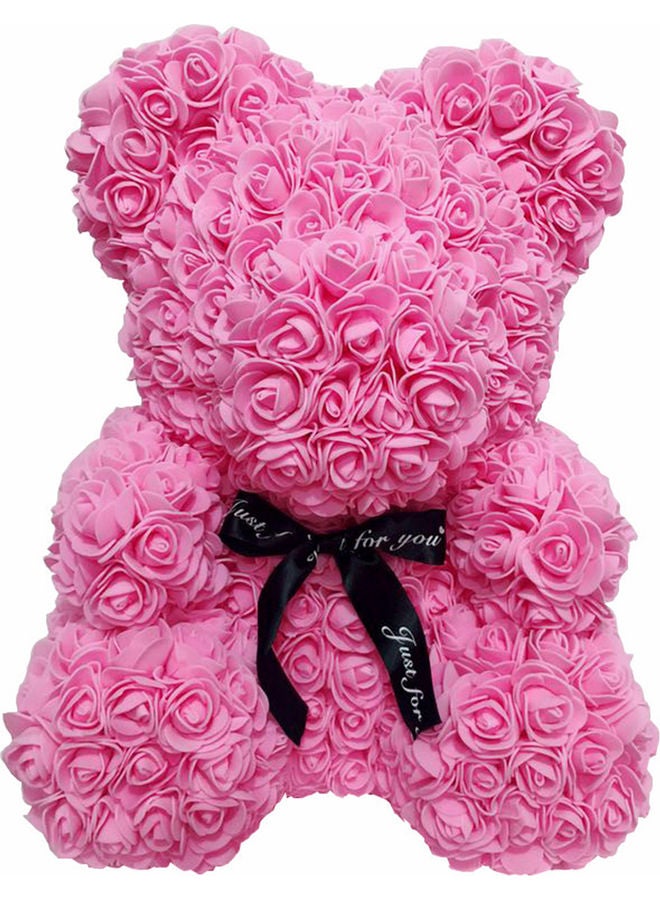 Decorative Floral Rose Teddy Bear Pink