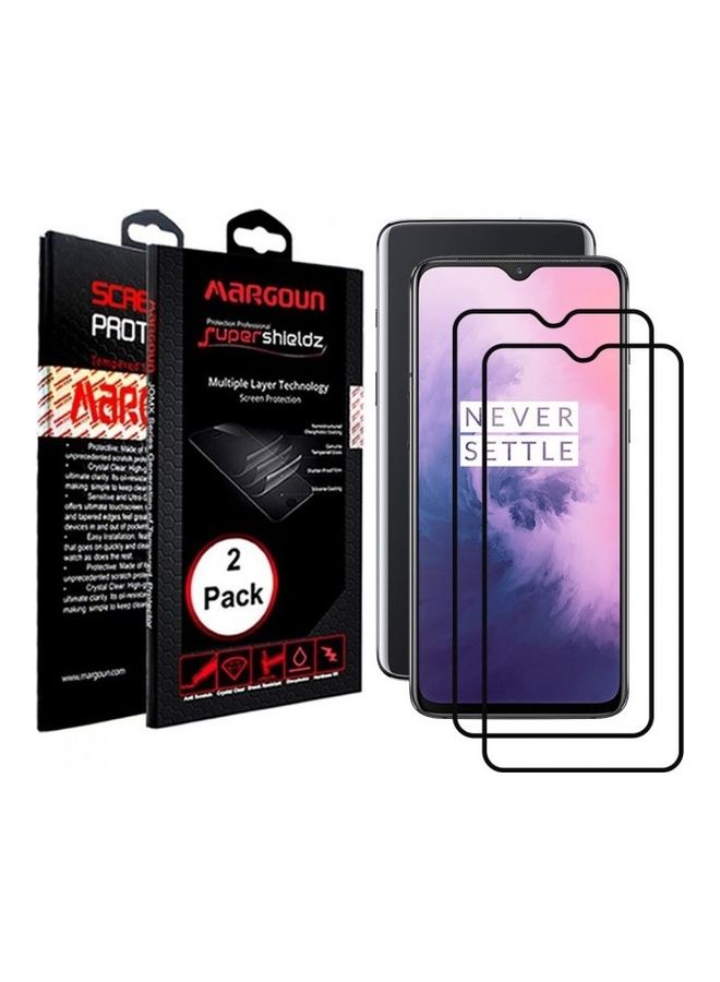 MARGOUN 2-Piece 3D Screen Protector For OnePlus 7 Clear/Black - Image 1