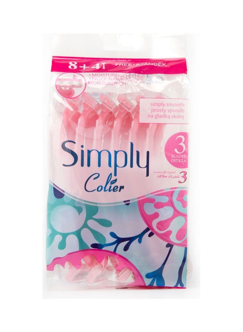 8+4-Piece Simply Colier Razor Set Pink