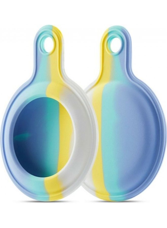 مارجون غطاء حماية واق من السيليكون مزود بحلقة للمفاتيح لأجهزة أبل آير تاكز أزرق/أصفر/أبيض - Image 2