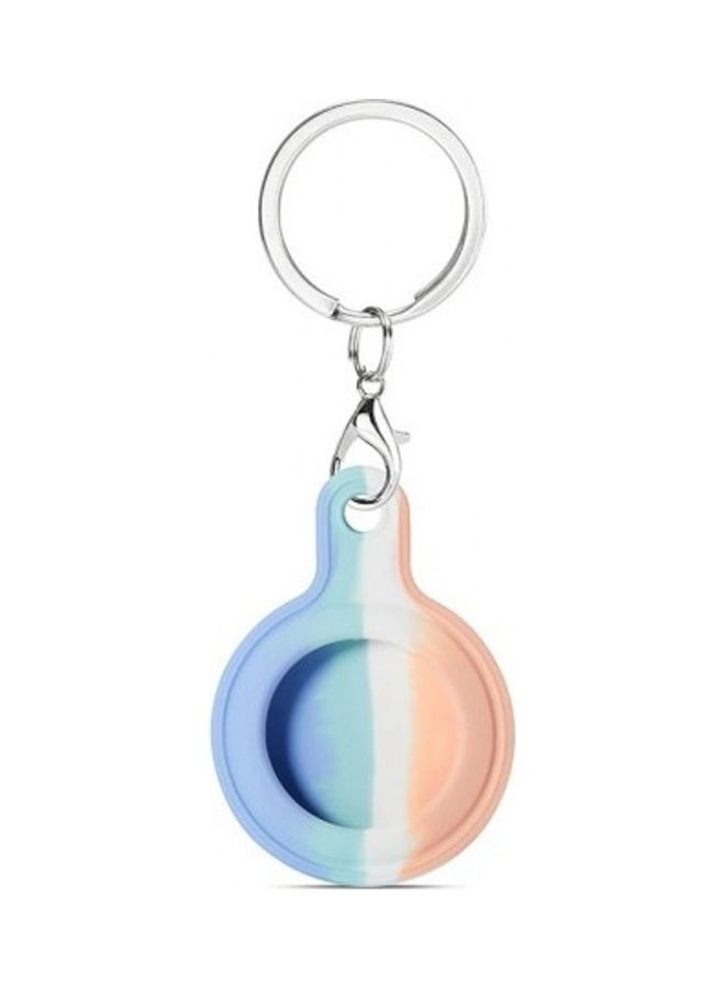 MARGOUN - Protective Silicone Key Ring Case Cover for Apple AirTags Blue/White/Pink - Image 1