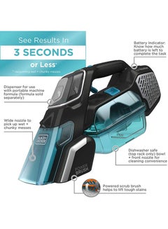 BLACK+DECKER Spillbuster Powered Wed & Dry Spot Cleaner  Brush, 12V 250 ml 24 W BHSB320JP-GB Dark Titanium  - Image 2